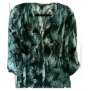 BR Sheer V-neck button down