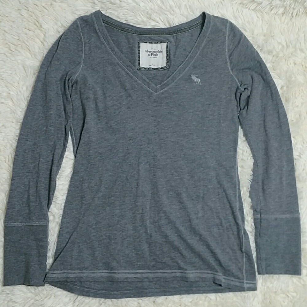 Abercromnie & Fitch long sleeve v-neck t shirt