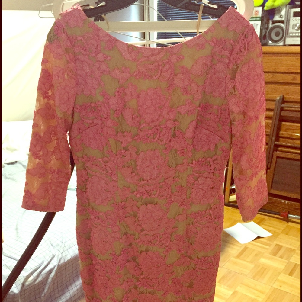Eliza J. Pink nude lace cocktail dress
