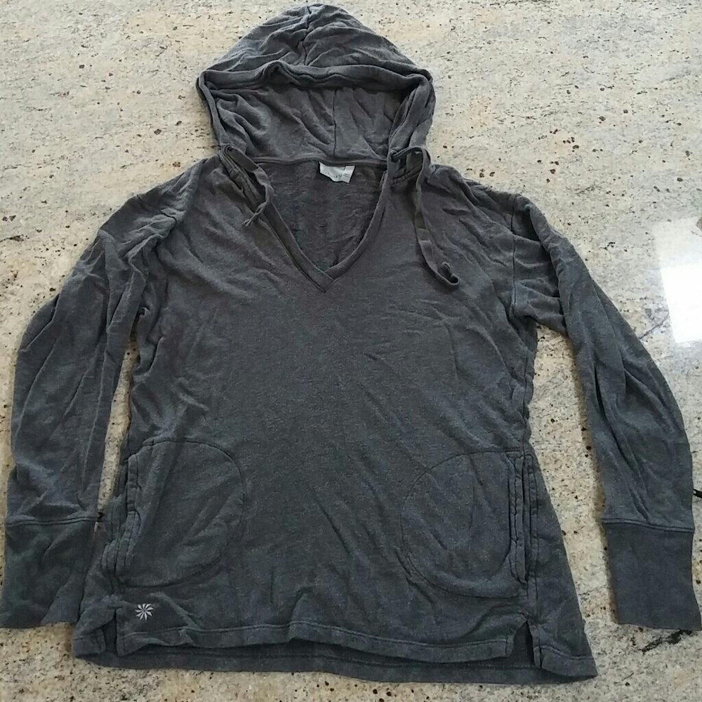 Athleta dark gray sweatshirt. Hoodie, thumbholes