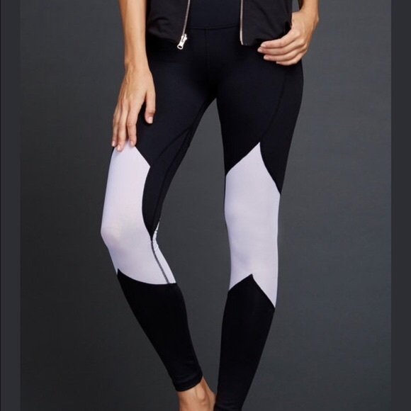 Zobha Pants - Black with White Mesh Panels Yoga Pant