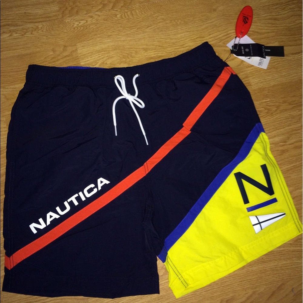 Nautica X UO Logo color blocked swim short .