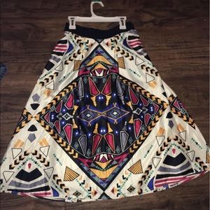 Francesca's Tea Length Satin Skirt