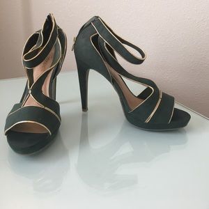 Emerald/Gold platform sandal