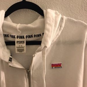 VS PINK color block quarter zip hoodie