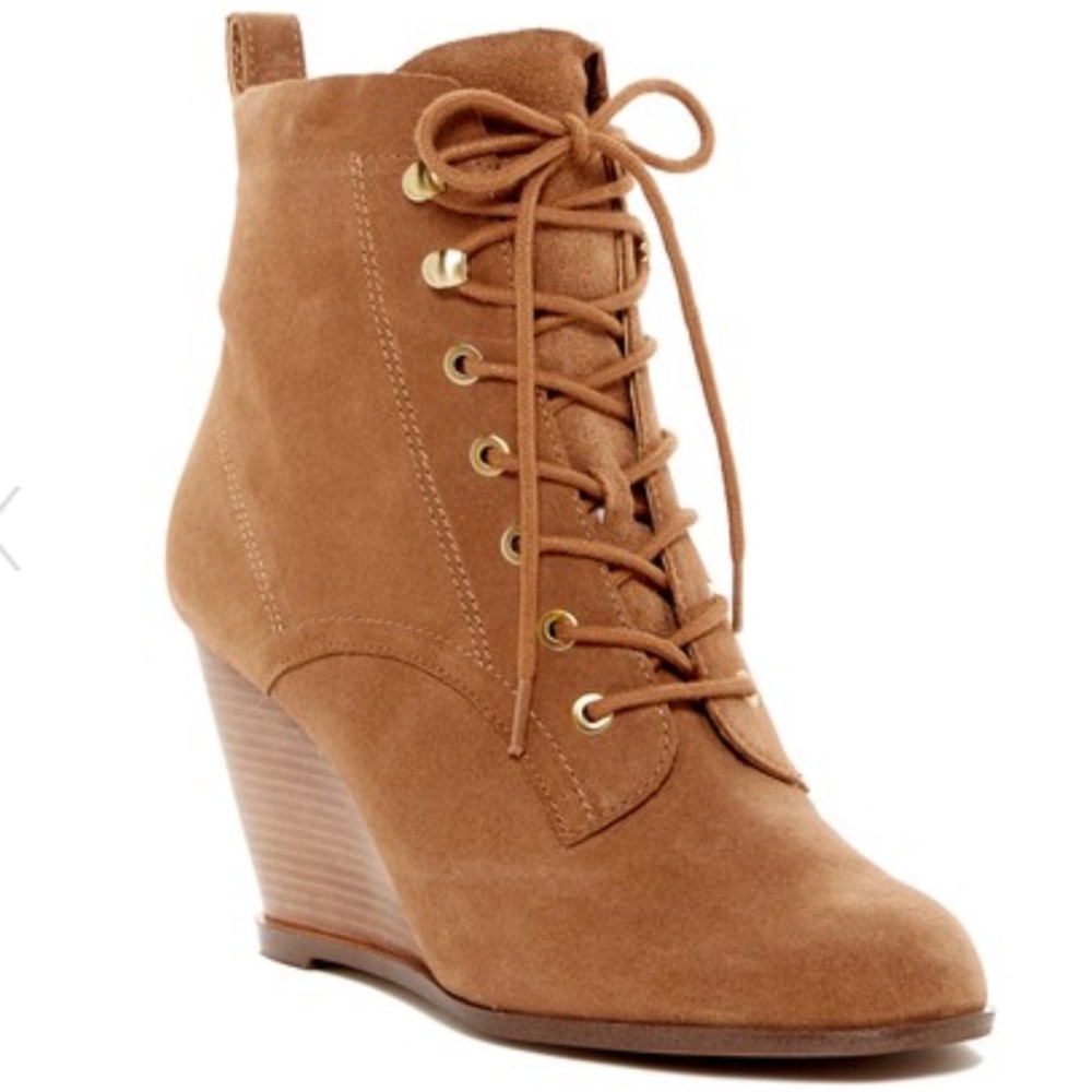 BCBG "Wiley" Wedge Bootie Brown (11) NEW