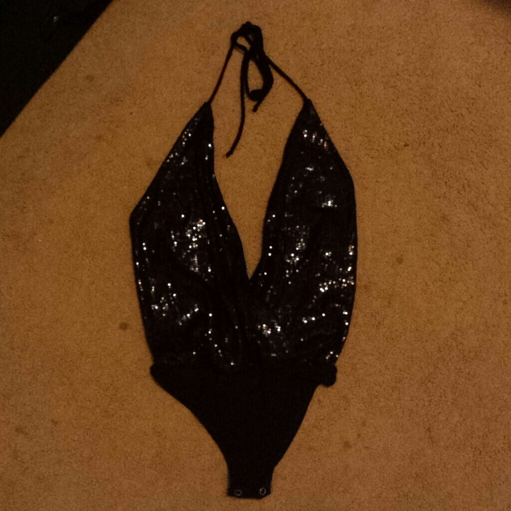 Black sequin bodysuit