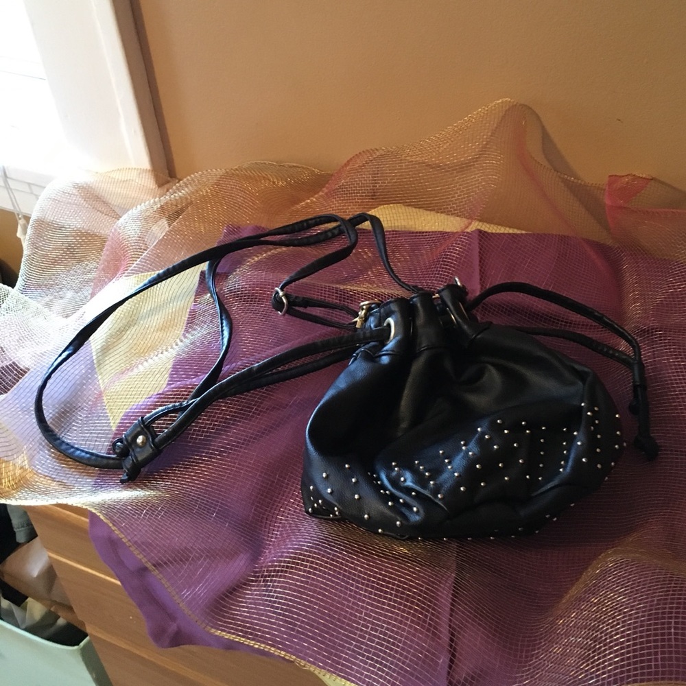 Black leather bag