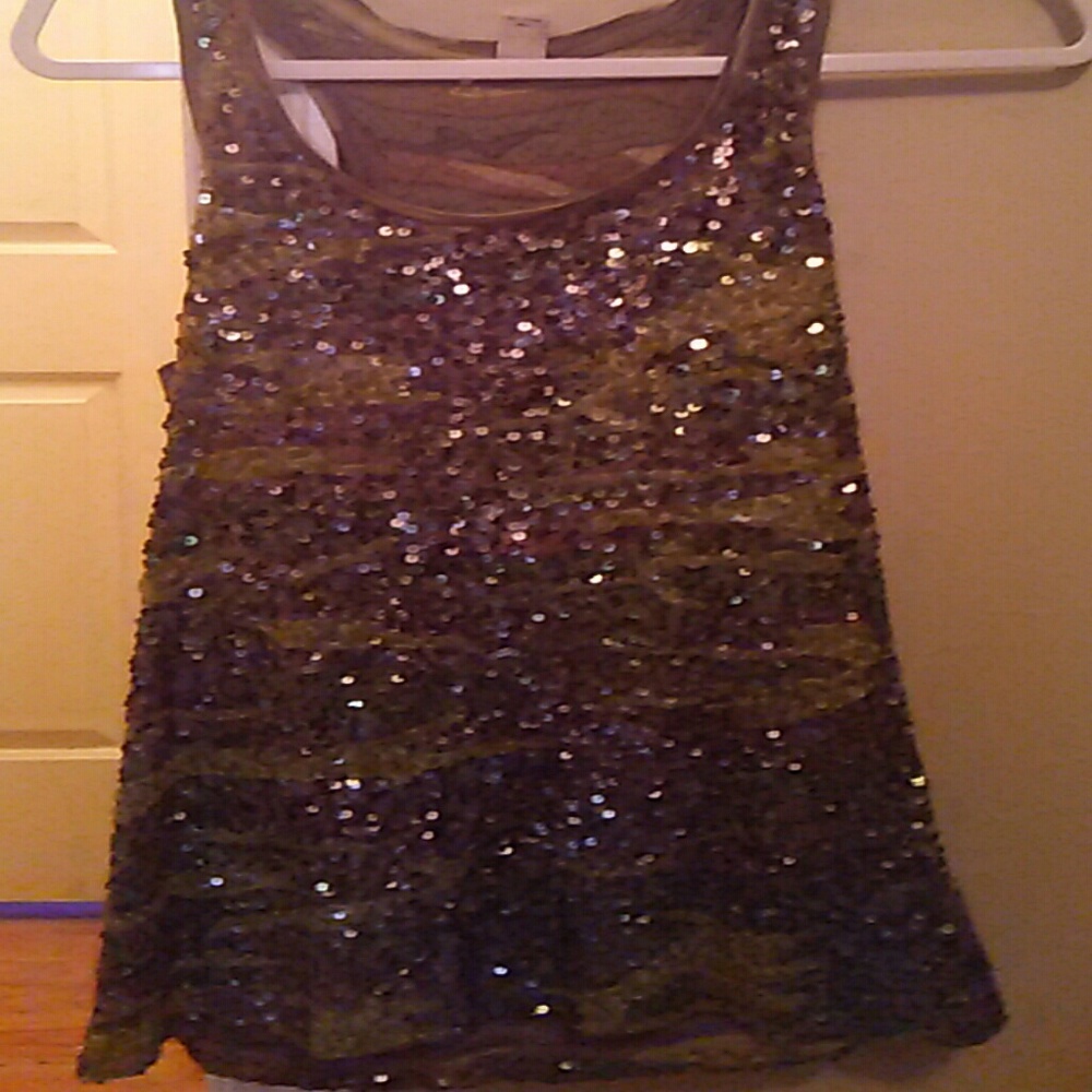 Sequence camo green lucky brand tank