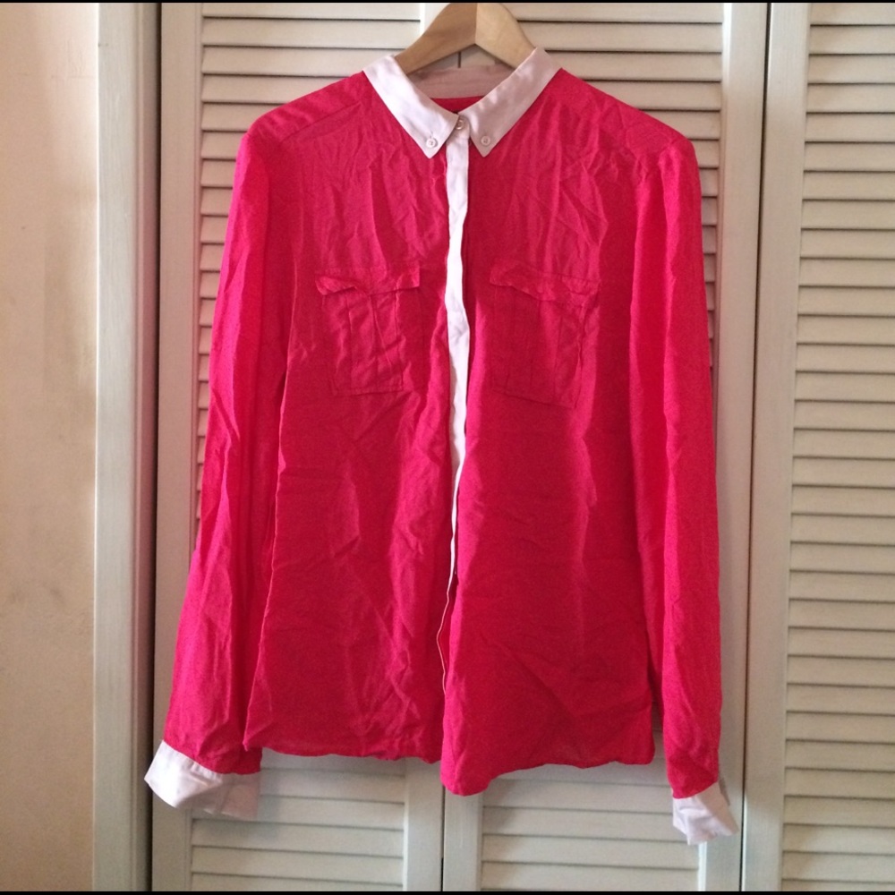 🌸Spring Cleaning🌸  Pink Tuxedo Blouse