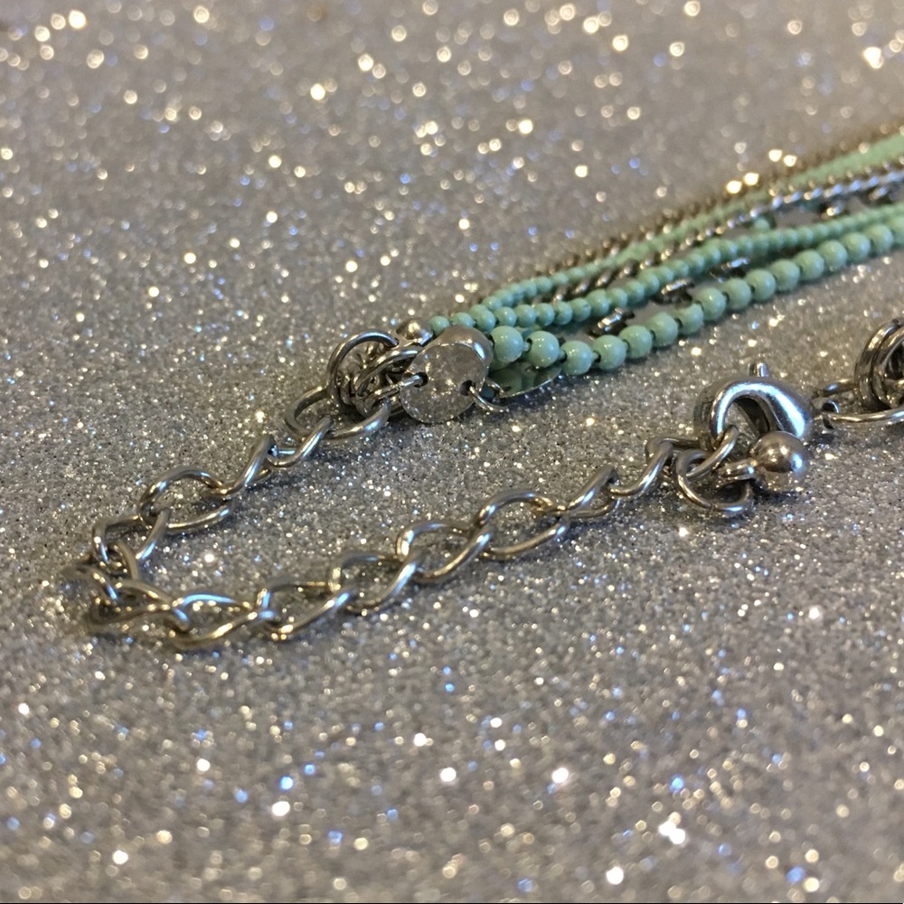 NWOT Light Aqua and Silver Necklace - Picture 4 of 5