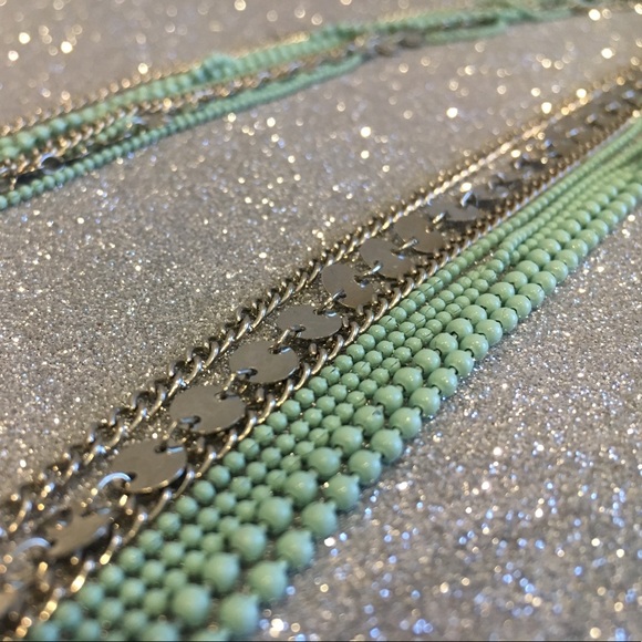 NWOT Light Aqua and Silver Necklace - Picture 3 of 5