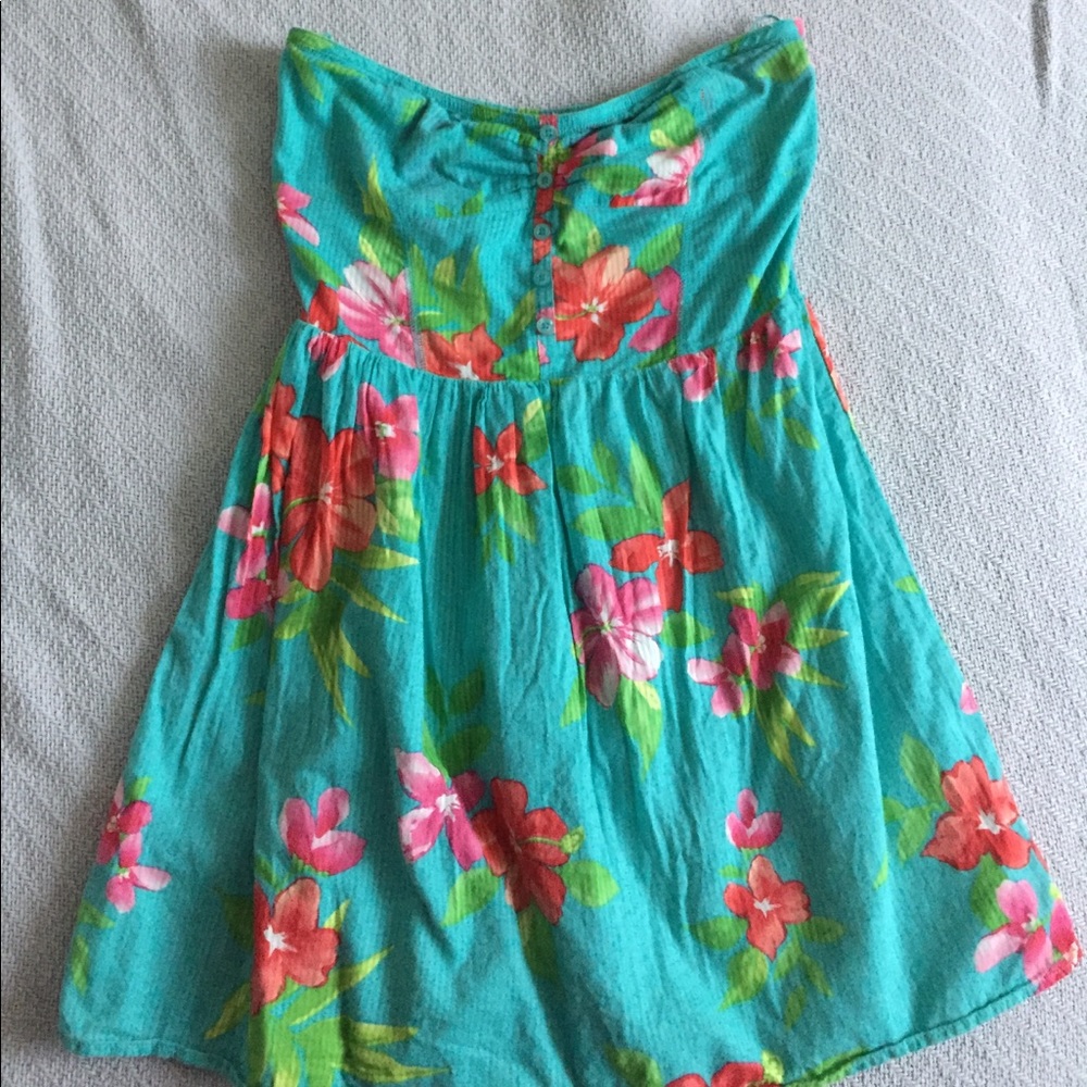 Strapless floral dress