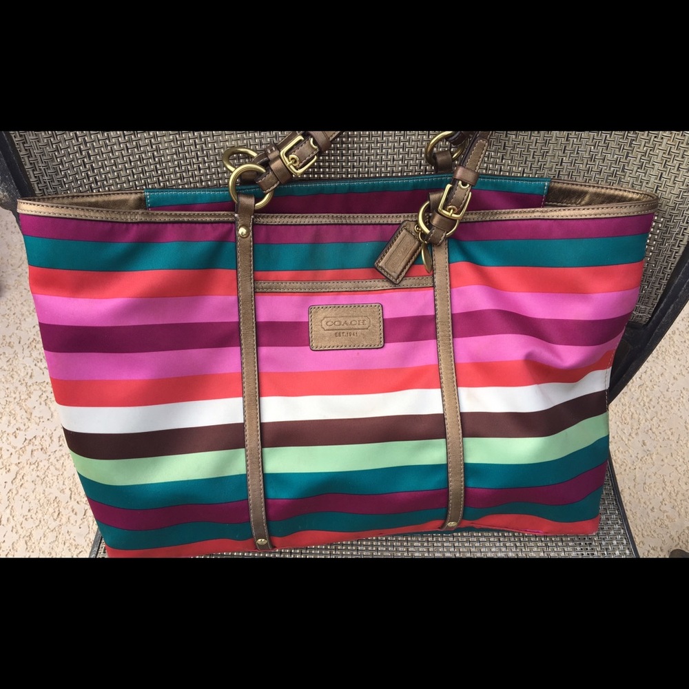 Beautiful legacy satin stripe TOTE bag authentic