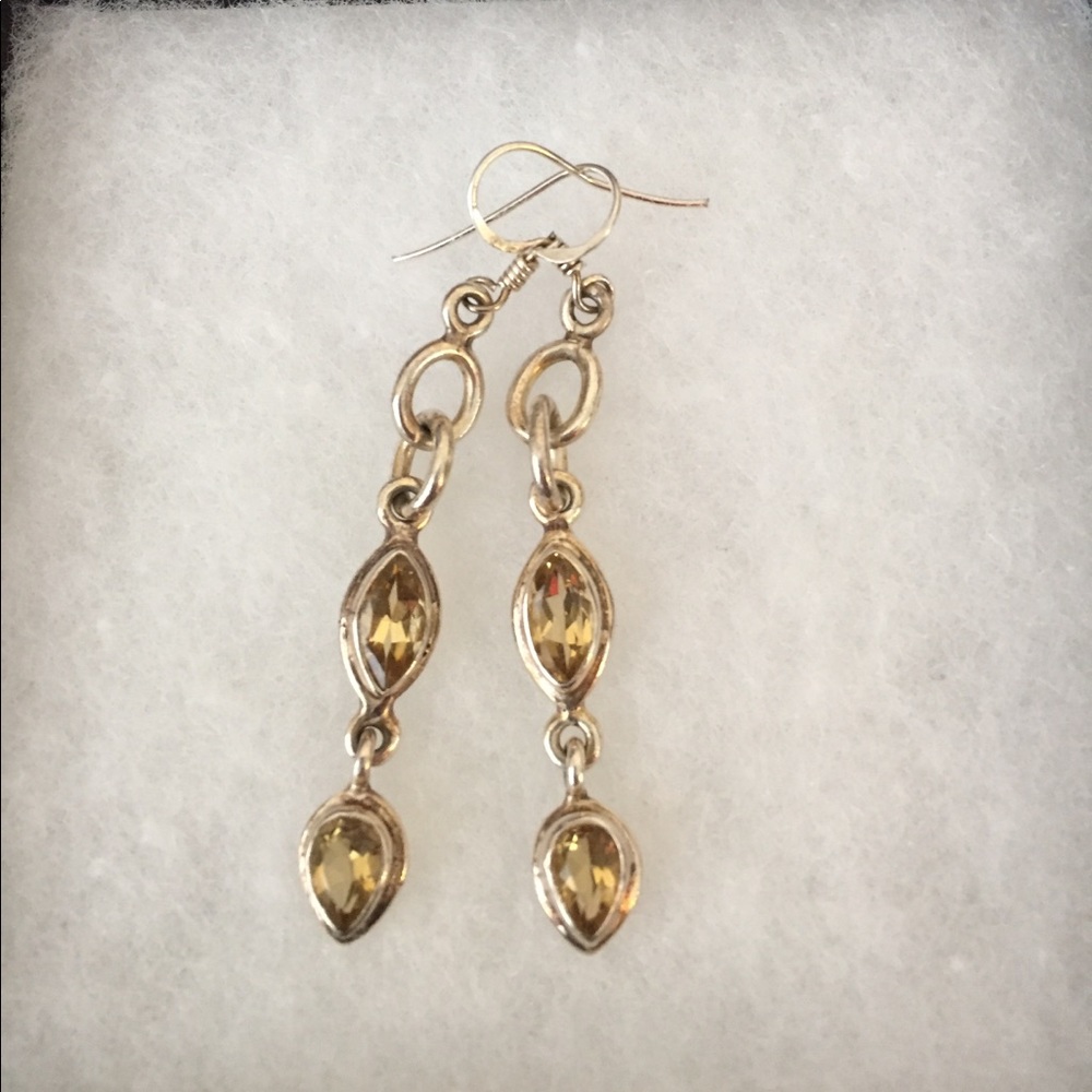 Genuine Citrine and Sterling Silver Earrings