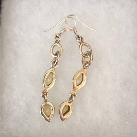 Genuine Citrine and Sterling Silver Earrings - Picture 2 of 4