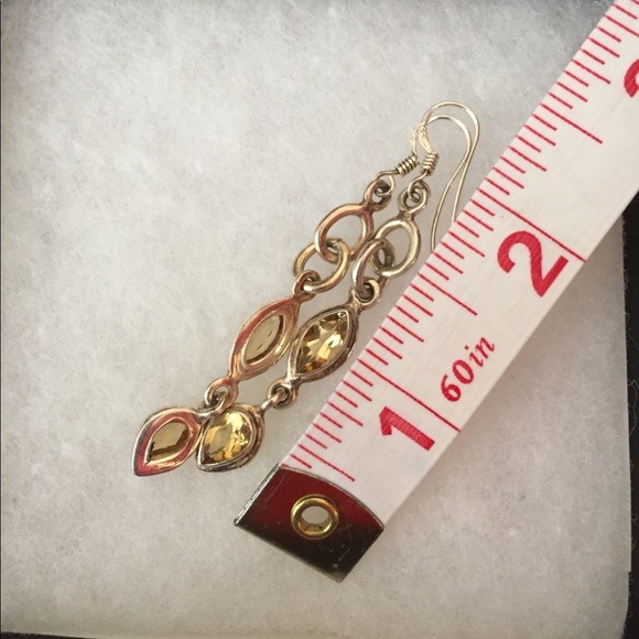 Genuine Citrine and Sterling Silver Earrings - Picture 3 of 4