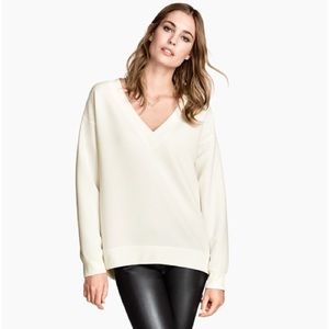 Oversized Ribbed V-Neck Sweater