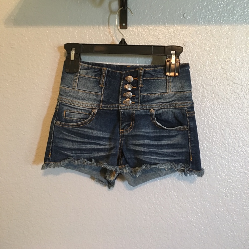 High waisted jean shorts