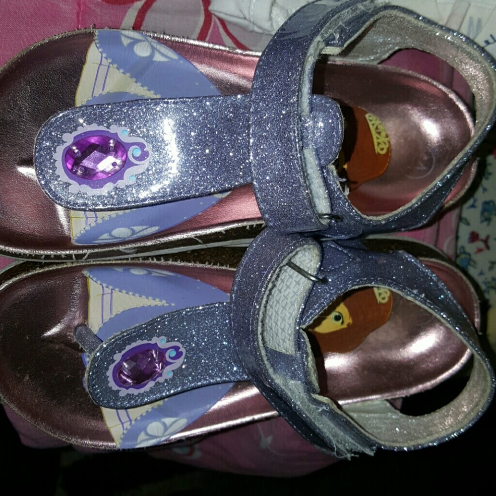 Disney Sofia the First purple glittery sandals
