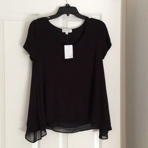 Black short sleeve blouse