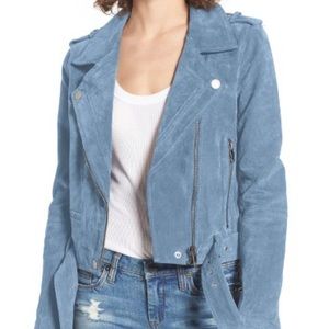 Real suede blue jacket
