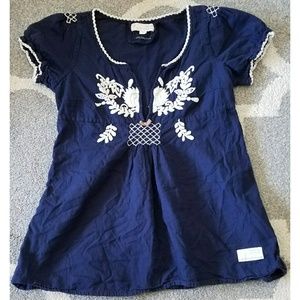 XS/S Odd Molly navy blue peasant top
