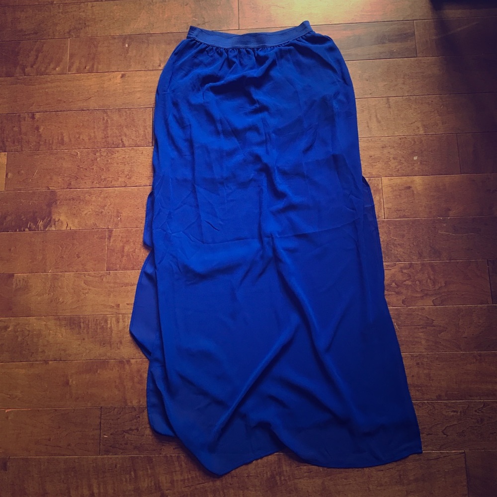 Half sheer maxi skirt