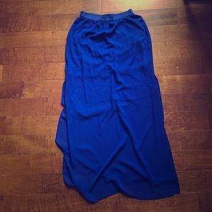 Half sheer maxi skirt