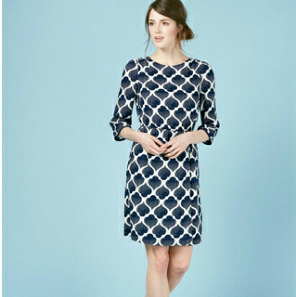 Boden Navy Tile Dress