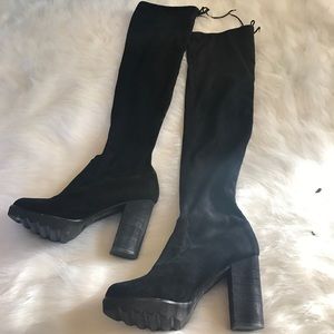 Free people thigh high suade boots