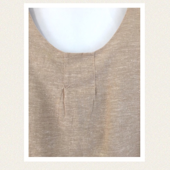 Linen blend, sand colored shift dress - Picture 6 of 6