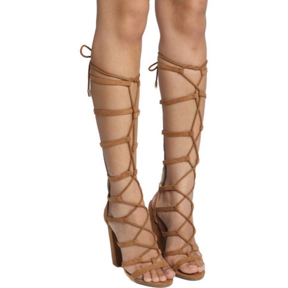 Boho Chic Knee High Gladiator Sandal - Picture 3 of 8