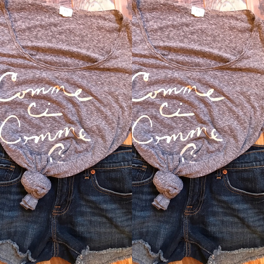 Anthropologie gray heather shirt, sz LG