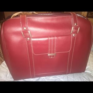 Samsonite Genuine Red Leather Laptop Satchel
