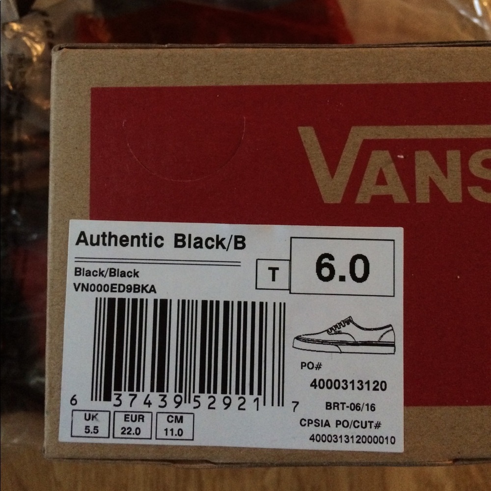 Authentic black Vans (B)