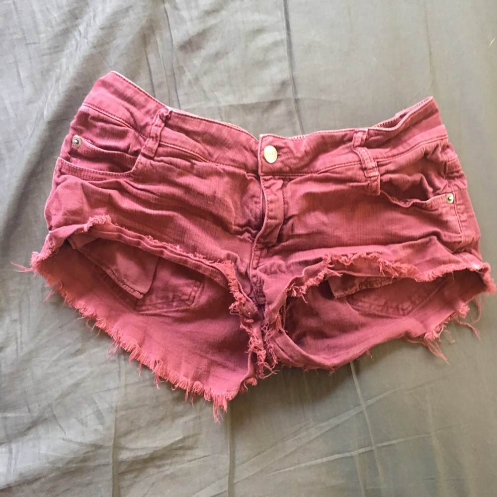 Brandy Melville maroon Jean shorts