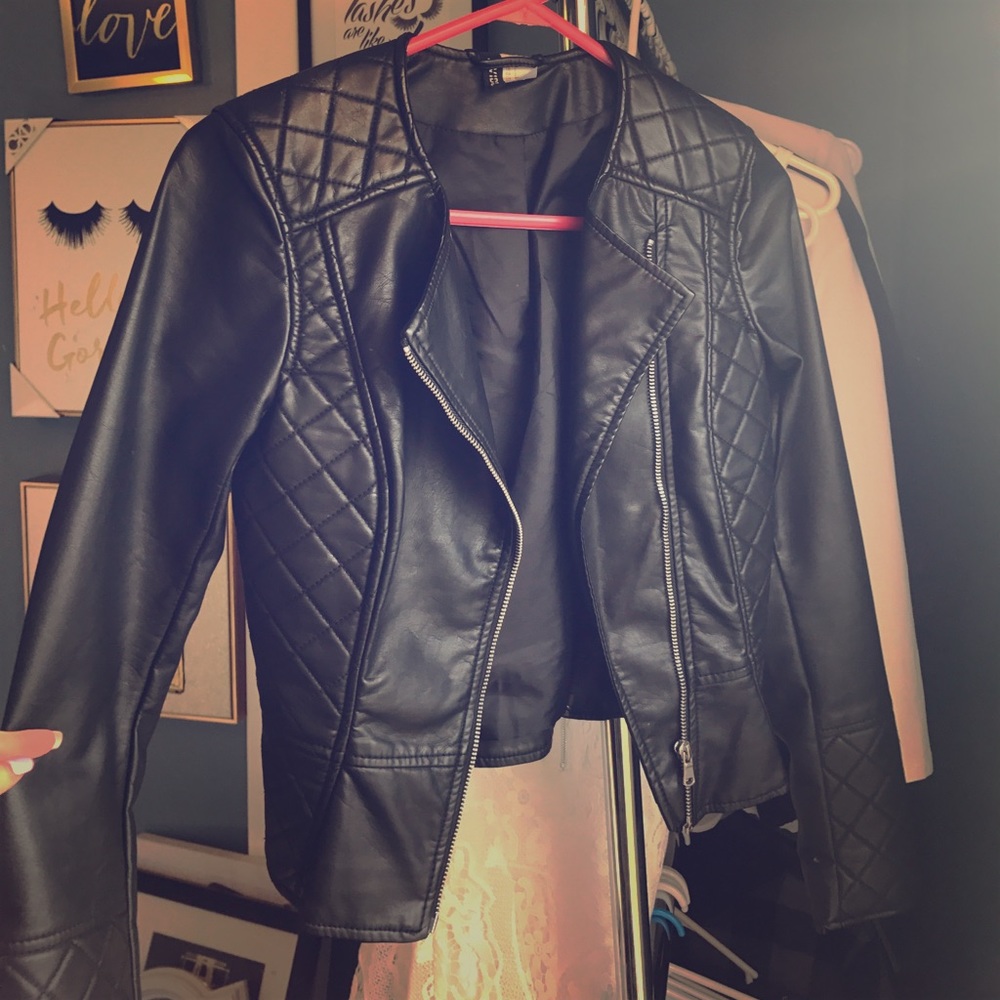 H&M leather jacket size 2