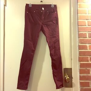 Maroon skinny jeans