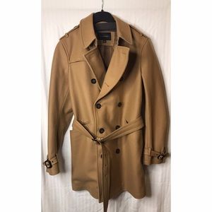Camel Double Breasted Belted Coat