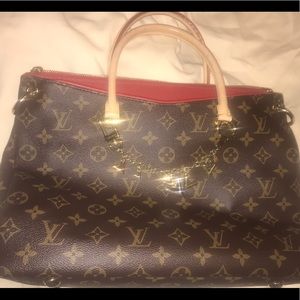 Louis Vuitton purse, charm, and matching wallet