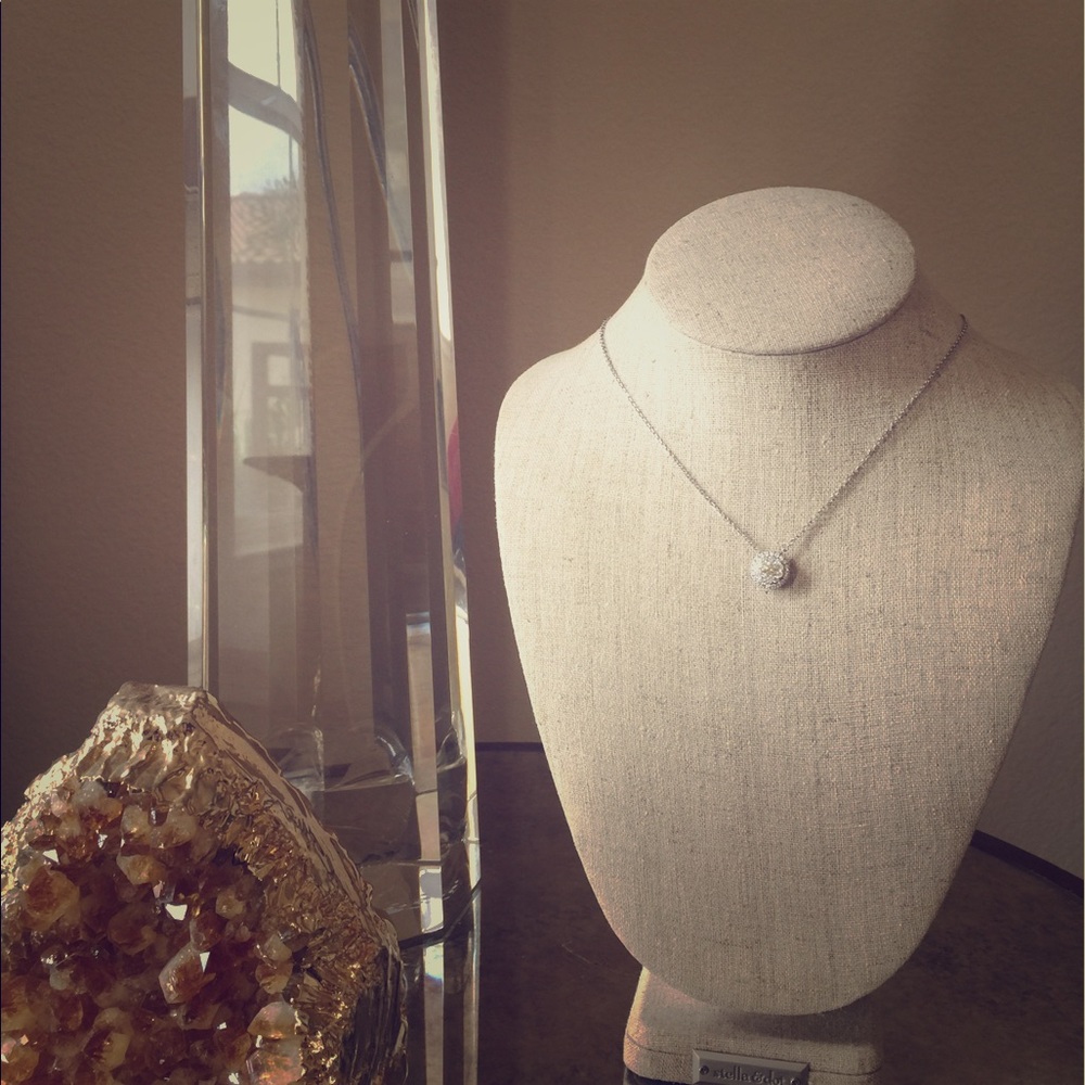 Diamond cluster necklace with papers!