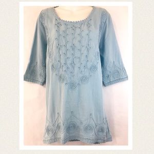 Gretty Zueger sky blue cotton summer tunic