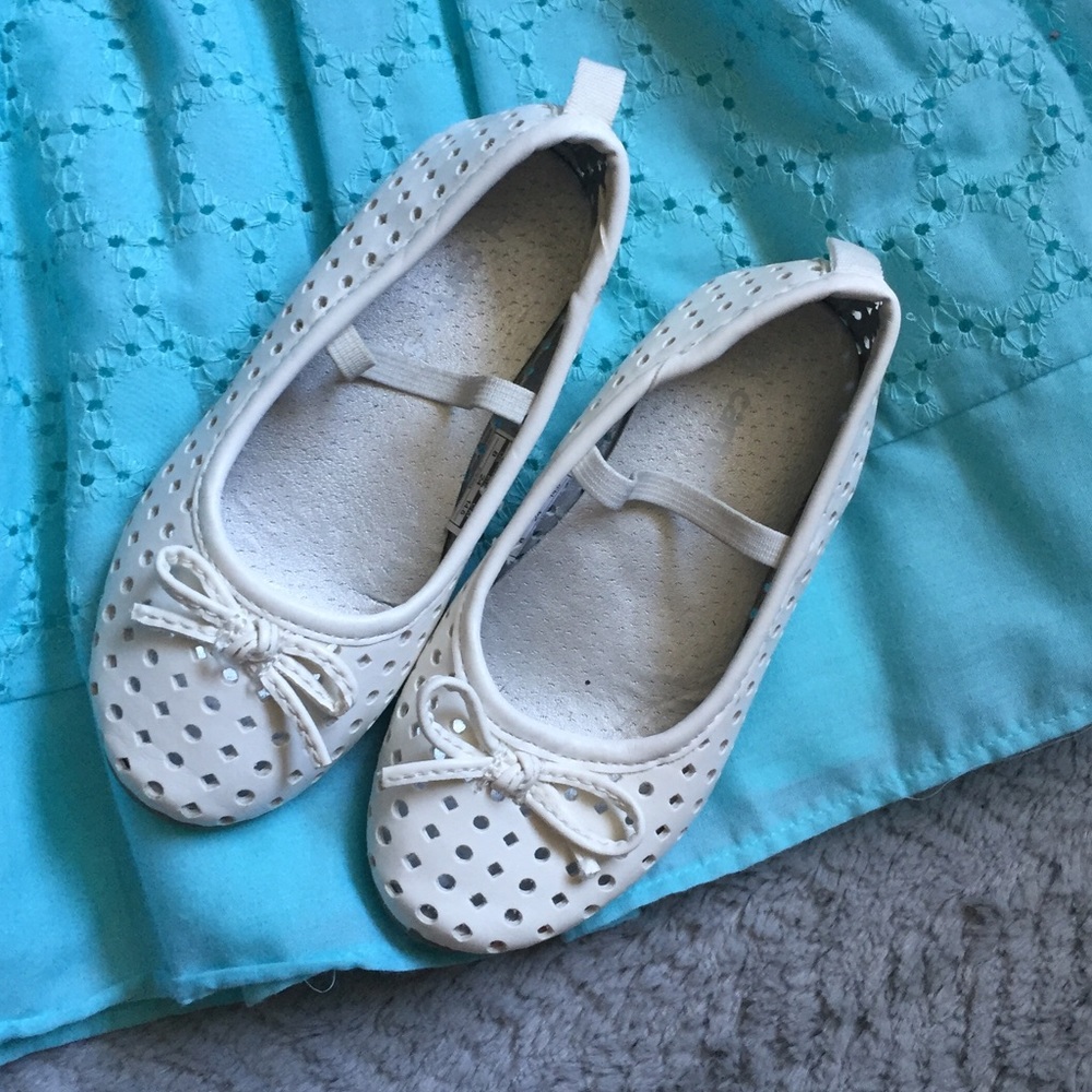 Carters White Perforated Dress Shoes