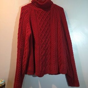 L.L.Bean women's large turtle neck 100% cotton