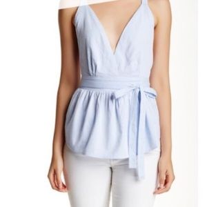 Free People Deep V Peplum Top