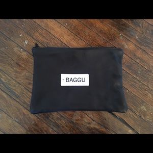 Black Leather Baggu Clutch/Zip Pouch