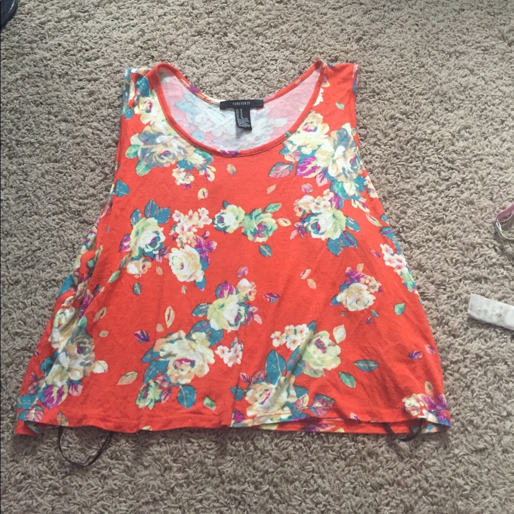 Floral forever 21 tank top