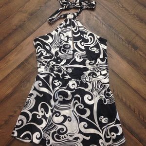 Bebe Black and White Halter