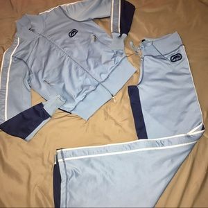 Ecko Red Baby Blue/ Navy Blue 2Pc Track Suit